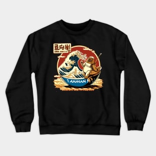 pharaoh Ramen of Kanagawa  monster  in sea desert front of sun Crewneck Sweatshirt